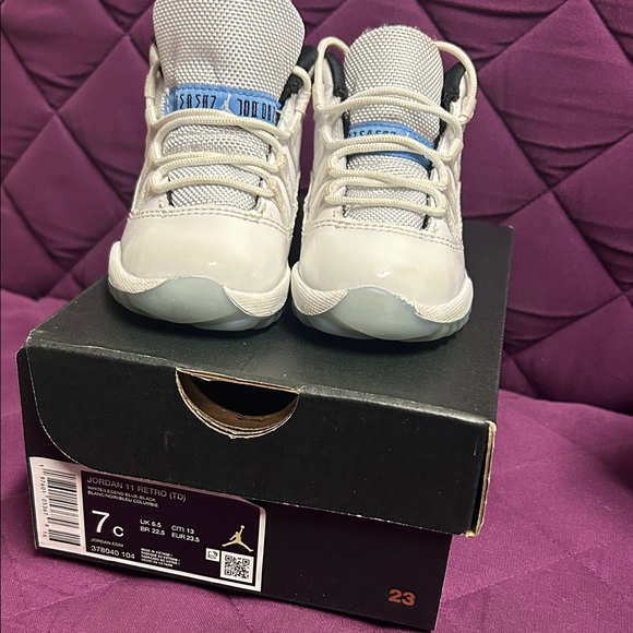 Jordan Other - Jordan 11 Retro Kids Sneakers - White and Blue